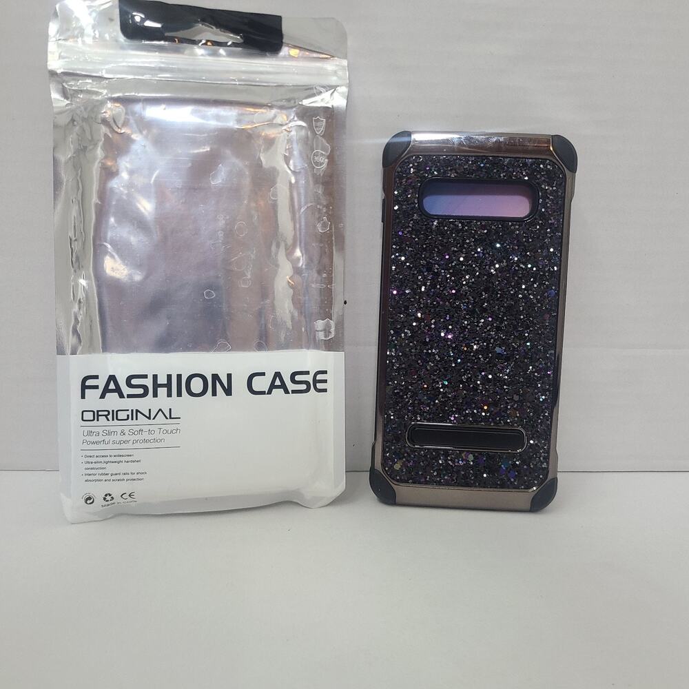 For Samsung Galaxy S10+ Plus Shockproof Black Glitter Case Free Ship